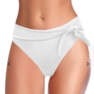 Shekini white side tie‎ bikini bottom size Large